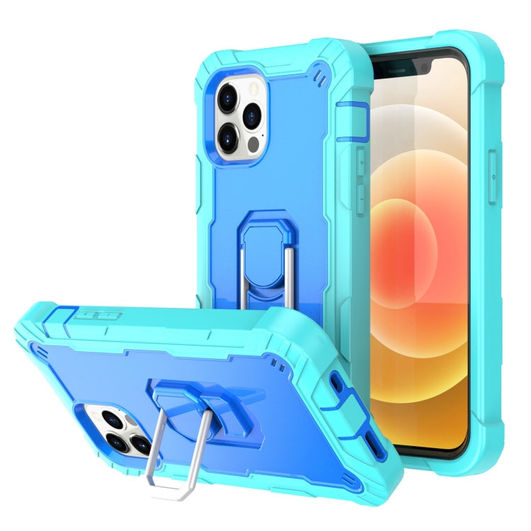 PC + Rubber 3-layers Shockproof Protective Case with Rotating Holder, For iPhone 12 Pro Max