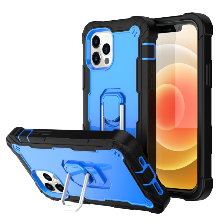 PC + Rubber 3-layers Shockproof Protective Case with Rotating Holder, For iPhone 12 Pro Max