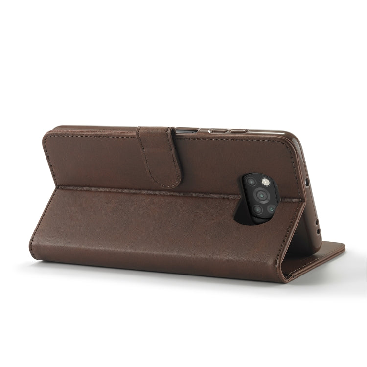 LC.IMEEKE Calf Texture Horizontal Flip Leather Case with Holder & Card Slots & Wallet, For Xiaomi Poco X3 NFC