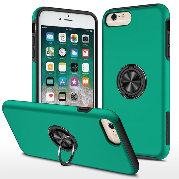 PC + TPU Shockproof Magnetic Protective Case with Invisible Ring Holder, For iPhone 6, For iPhone 6 Plus, For iPhone SE 2022 / SE 2020 / 8 / 7, For iPhone 8 Plus / 7 Plus
