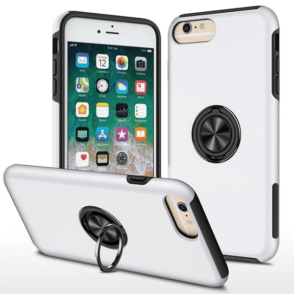 PC + TPU Shockproof Magnetic Protective Case with Invisible Ring Holder, For iPhone 6, For iPhone 6 Plus, For iPhone SE 2022 / SE 2020 / 8 / 7, For iPhone 8 Plus / 7 Plus