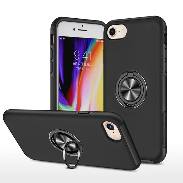 PC + TPU Shockproof Magnetic Protective Case with Invisible Ring Holder, For iPhone 6, For iPhone 6 Plus, For iPhone SE 2022 / SE 2020 / 8 / 7, For iPhone 8 Plus / 7 Plus