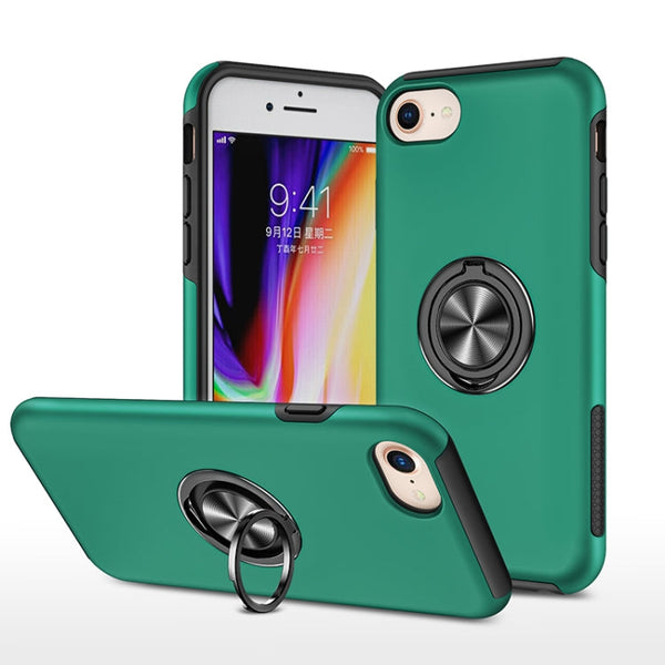 PC + TPU Shockproof Magnetic Protective Case with Invisible Ring Holder, For iPhone 6, For iPhone 6 Plus, For iPhone SE 2022 / SE 2020 / 8 / 7, For iPhone 8 Plus / 7 Plus