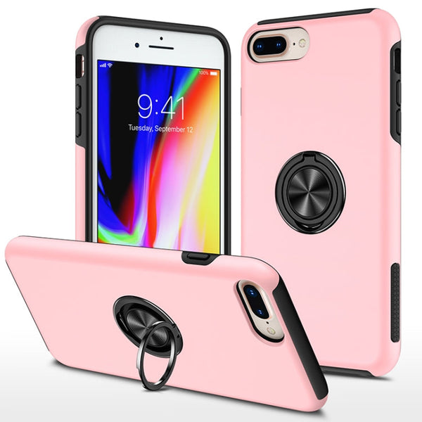 PC + TPU Shockproof Magnetic Protective Case with Invisible Ring Holder, For iPhone 6, For iPhone 6 Plus, For iPhone SE 2022 / SE 2020 / 8 / 7, For iPhone 8 Plus / 7 Plus