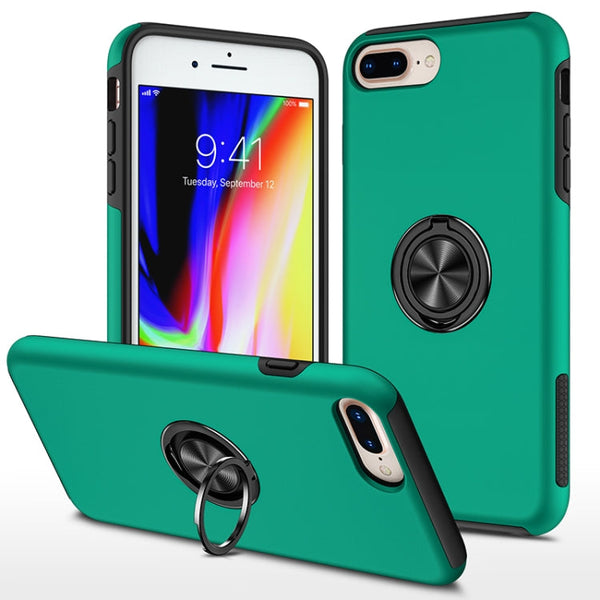 PC + TPU Shockproof Magnetic Protective Case with Invisible Ring Holder, For iPhone 6, For iPhone 6 Plus, For iPhone SE 2022 / SE 2020 / 8 / 7, For iPhone 8 Plus / 7 Plus