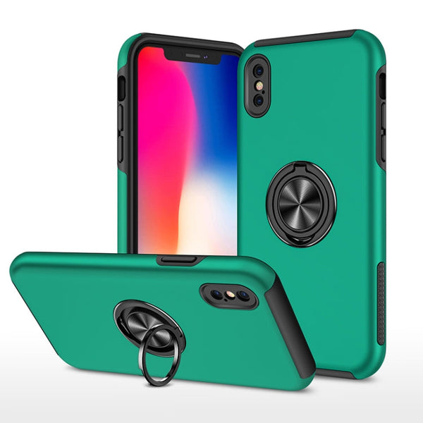 PC + TPU Shockproof Magnetic Protective Case with Invisible Ring Holder, For iPhone XS / X, For iPhone XR, For iPhone XS Max, For iPhone 11