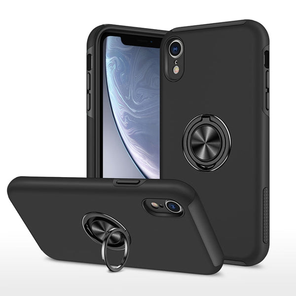 PC + TPU Shockproof Magnetic Protective Case with Invisible Ring Holder, For iPhone XS / X, For iPhone XR, For iPhone XS Max, For iPhone 11