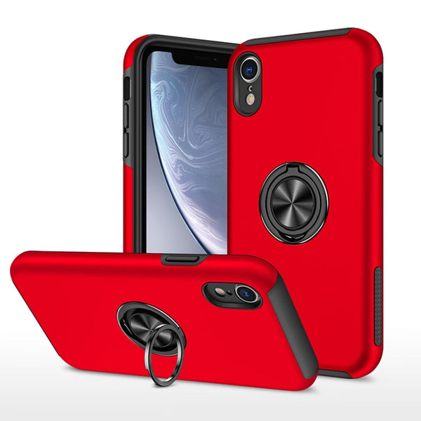 PC + TPU Shockproof Magnetic Protective Case with Invisible Ring Holder, For iPhone XS / X, For iPhone XR, For iPhone XS Max, For iPhone 11