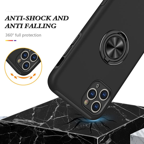 PC + TPU Shockproof Magnetic Protective Case with Invisible Ring Holder, For iPhone 11 Pro, For iPhone 11 Pro Max, For iPhone 12 mini, For iPhone 12