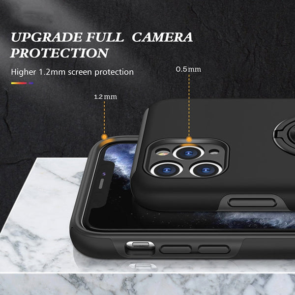 PC + TPU Shockproof Magnetic Protective Case with Invisible Ring Holder, For iPhone 11 Pro, For iPhone 11 Pro Max, For iPhone 12 mini, For iPhone 12