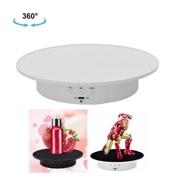 20cm USB Electric Rotating Turntable Display Stand Video Shooting Props Turntable for Photography, Load: 8kg