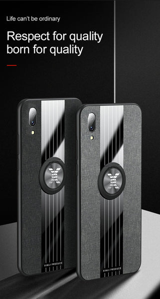 XINLI Stitching Cloth Texture Shockproof TPU Protective Case with Ring Holder, For Vivo Y97, For Vivo Z5X