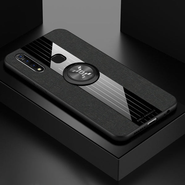 XINLI Stitching Cloth Texture Shockproof TPU Protective Case with Ring Holder, For Vivo Y97, For Vivo Z5X
