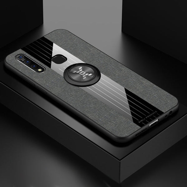 XINLI Stitching Cloth Texture Shockproof TPU Protective Case with Ring Holder, For Vivo Y97, For Vivo Z5X