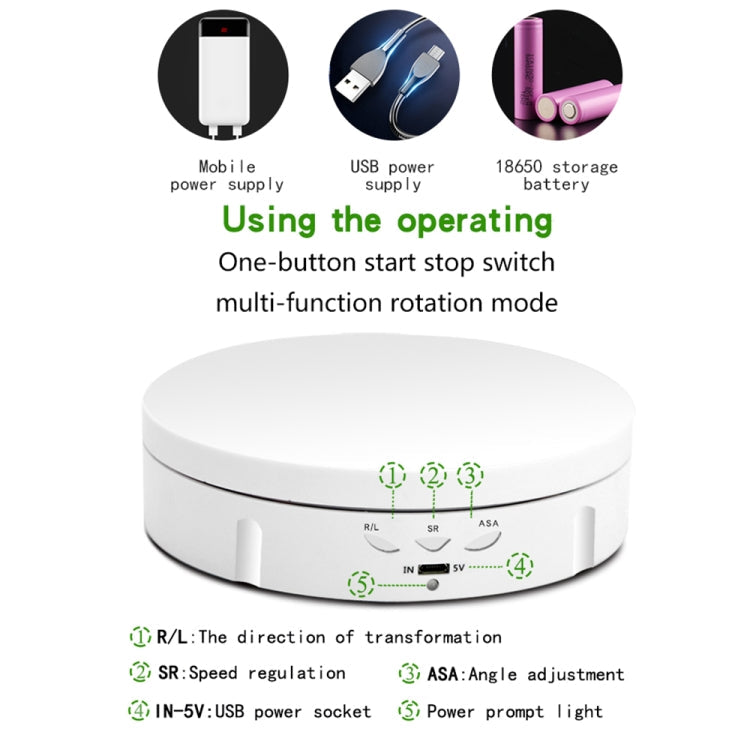 14.6cm USB Electric Rotating Turntable Display Stand Video Shooting Props Turntable for Photography, Load: 10kg