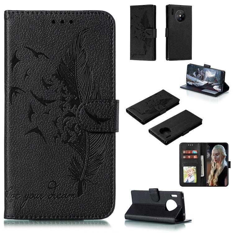 Feather Pattern Litchi Texture Horizontal Flip Leather Case with Holder & Wallet & Card Slots, For Huawei Mate 30, For Huawei Mate 30 Pro, For Huawei Mate 30 Lite / nova 5i Pro, For Xiaomi Redmi Note 8