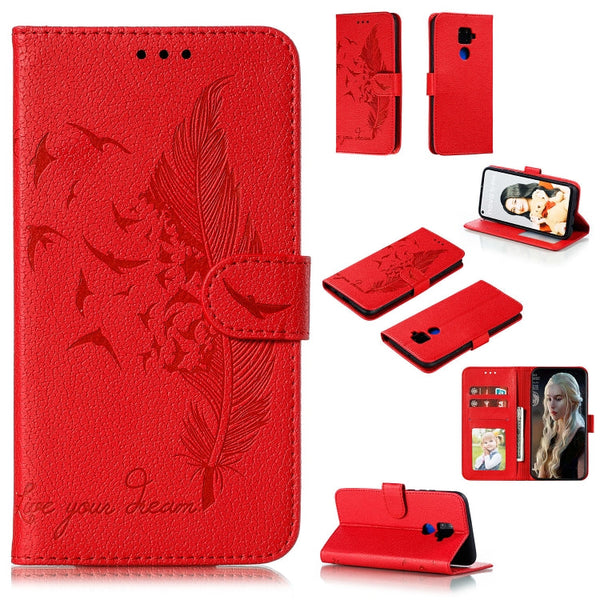 Feather Pattern Litchi Texture Horizontal Flip Leather Case with Holder & Wallet & Card Slots, For Huawei Mate 30, For Huawei Mate 30 Pro, For Huawei Mate 30 Lite / nova 5i Pro, For Xiaomi Redmi Note 8