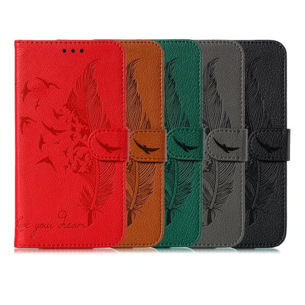 Feather Pattern Litchi Texture Horizontal Flip Leather Case with Holder & Wallet & Card Slots, For Xiaomi Redmi Note 8 Pro, For Galaxy A10s, For Galaxy A20s, For Galaxy M30s