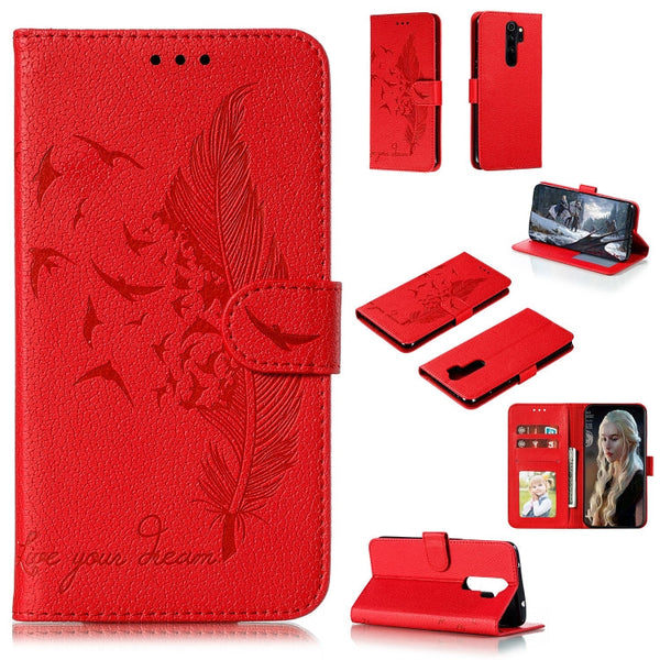 Feather Pattern Litchi Texture Horizontal Flip Leather Case with Holder & Wallet & Card Slots, For Xiaomi Redmi Note 8 Pro, For Galaxy A10s, For Galaxy A20s, For Galaxy M30s
