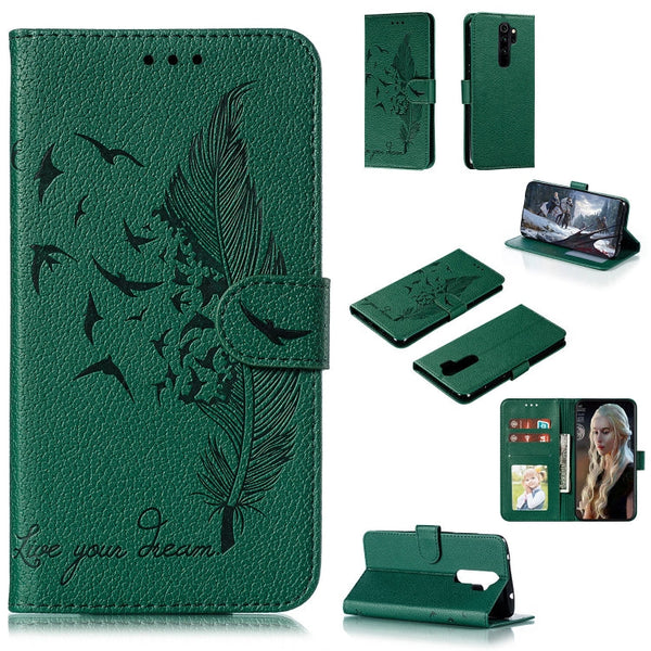 Feather Pattern Litchi Texture Horizontal Flip Leather Case with Holder & Wallet & Card Slots, For Xiaomi Redmi Note 8 Pro, For Galaxy A10s, For Galaxy A20s, For Galaxy M30s
