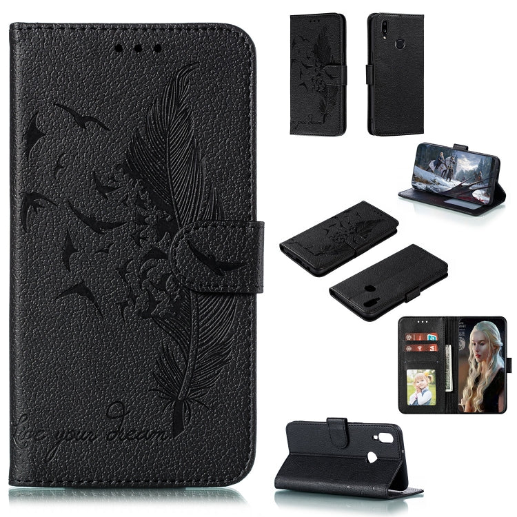 Feather Pattern Litchi Texture Horizontal Flip Leather Case with Holder & Wallet & Card Slots, For Xiaomi Redmi Note 8 Pro, For Galaxy A10s, For Galaxy A20s, For Galaxy M30s