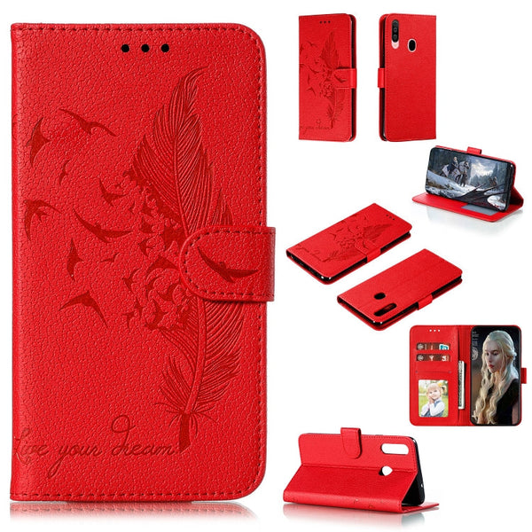 Feather Pattern Litchi Texture Horizontal Flip Leather Case with Holder & Wallet & Card Slots, For Xiaomi Redmi Note 8 Pro, For Galaxy A10s, For Galaxy A20s, For Galaxy M30s