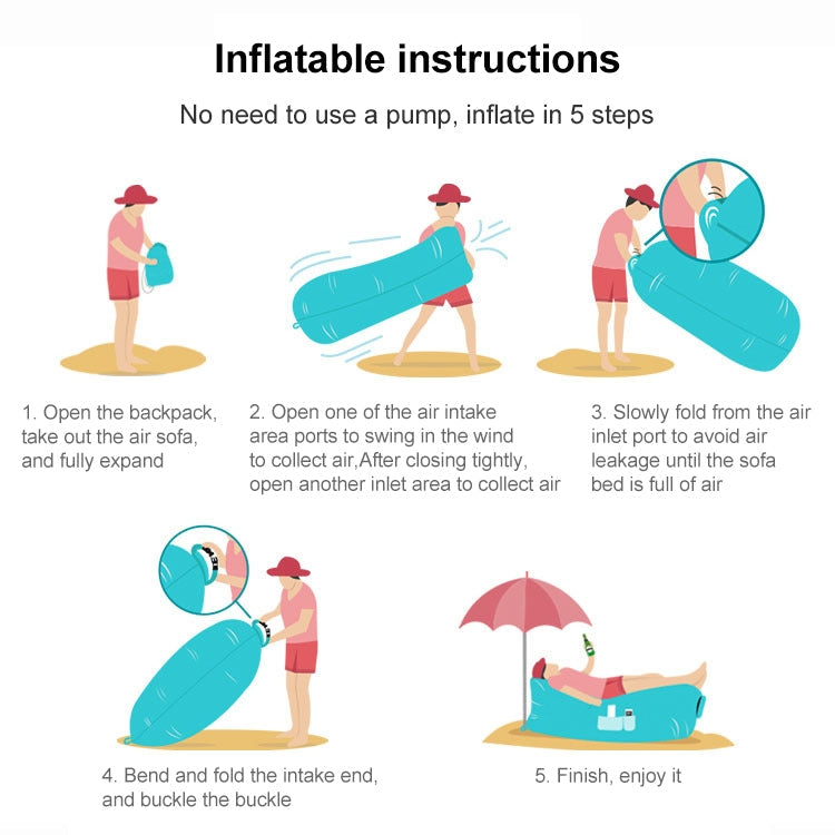 Outdoor Portable Lazy Water Inflatable Sofa Beach Grass Air Bed, Size: 200 x 70cm