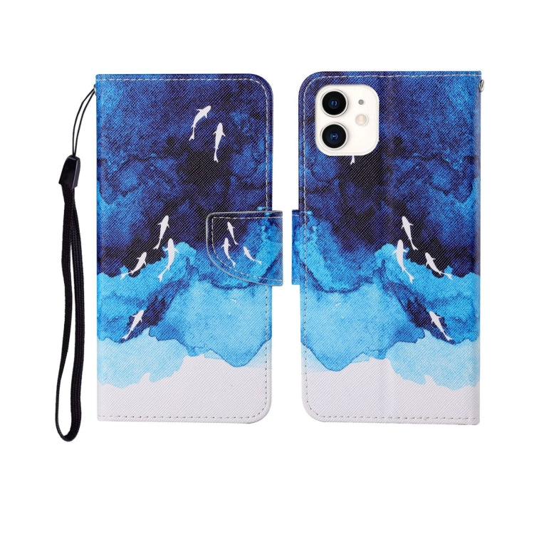 Painted Pattern Horizontal Flip Leathe Case, For iPhone 11