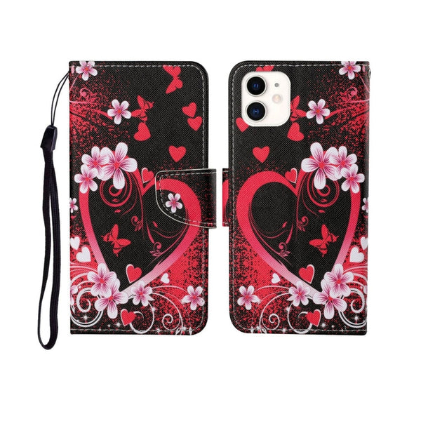 Painted Pattern Horizontal Flip Leathe Case, For iPhone 12 mini