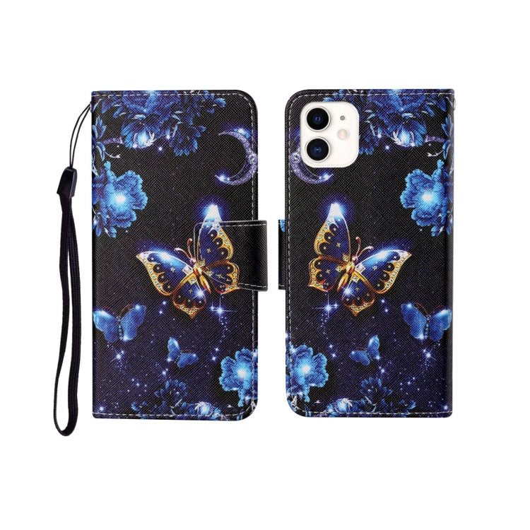 Painted Pattern Horizontal Flip Leathe Case, For iPhone 12 mini