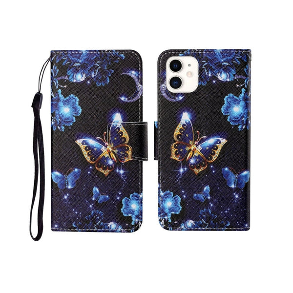 Painted Pattern Horizontal Flip Leathe Case, For iPhone 12 mini