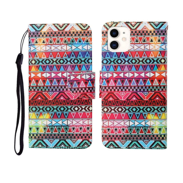 Painted Pattern Horizontal Flip Leathe Case, For iPhone 12 mini