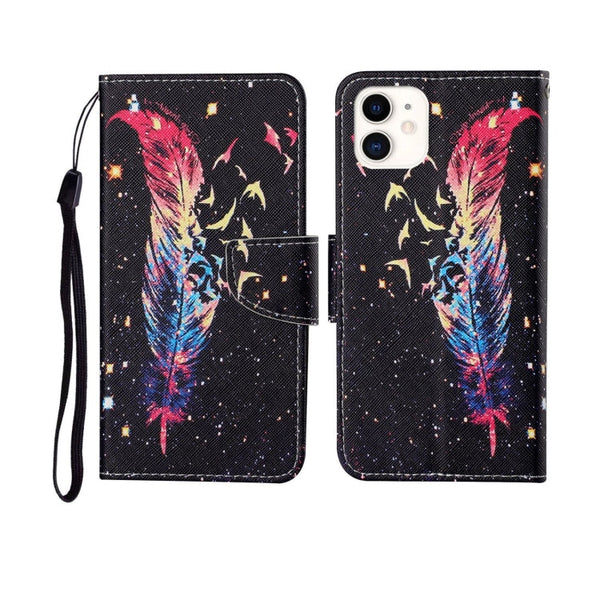 Painted Pattern Horizontal Flip Leathe Case, For iPhone 12 mini