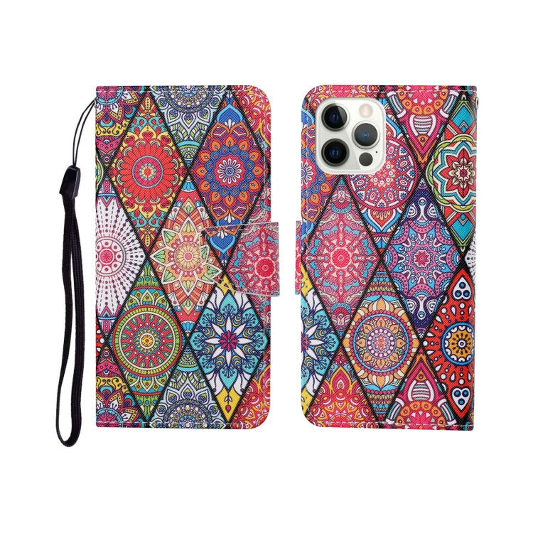 Painted Pattern Horizontal Flip Leathe Case, For iPhone 12/12 Pro