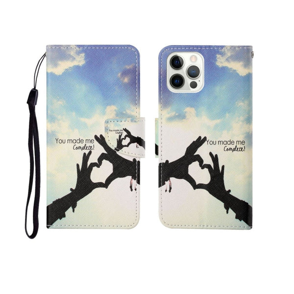 Painted Pattern Horizontal Flip Leathe Case, For iPhone 12/12 Pro