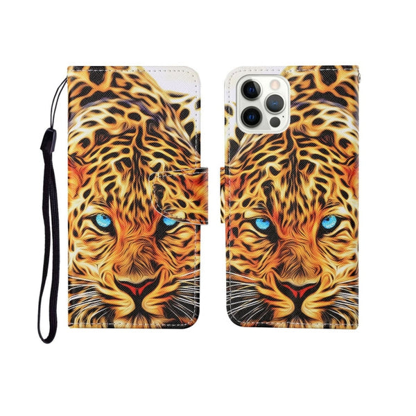 Painted Pattern Horizontal Flip Leathe Case, For iPhone 12/12 Pro
