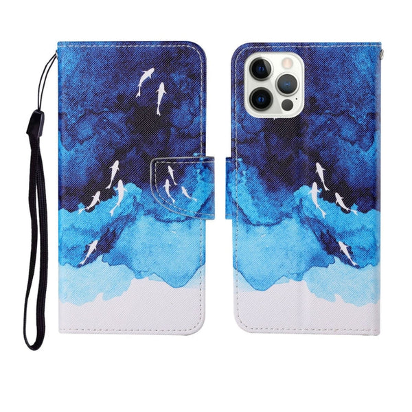 Painted Pattern Horizontal Flip Leathe Case, For iPhone 12 Pro Max