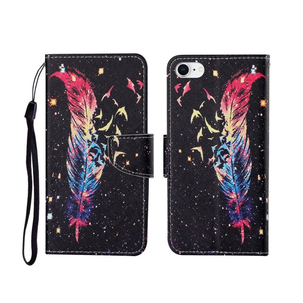 Painted Pattern Horizontal Flip Leathe Case, For iPhone SE (2020)/ 7 /8