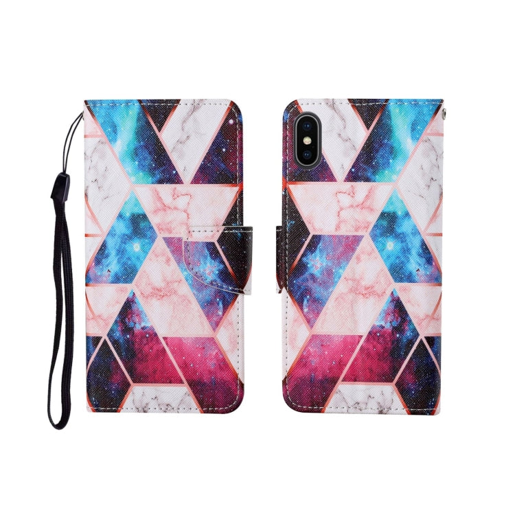 Painted Pattern Horizontal Flip Leathe Case, For iPhone X