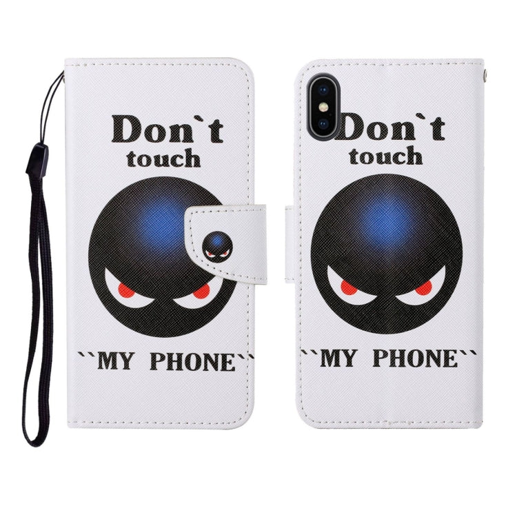 Painted Pattern Horizontal Flip Leathe Case, For iPhone X