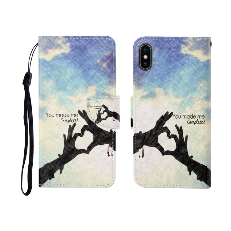 Painted Pattern Horizontal Flip Leathe Case, For iPhone X