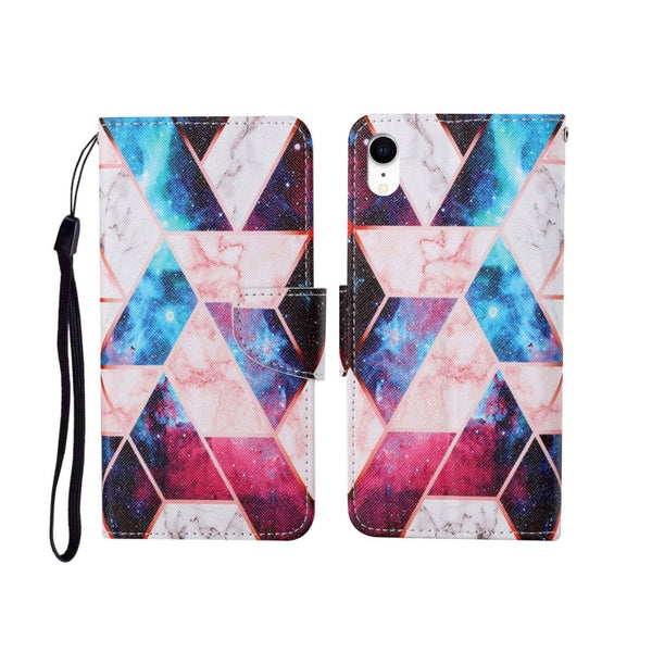 Painted Pattern Horizontal Flip Leathe Case, For iPhone XR