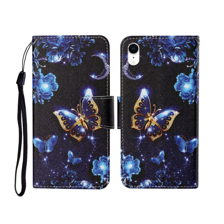 Painted Pattern Horizontal Flip Leathe Case, For iPhone XR