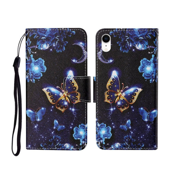 Painted Pattern Horizontal Flip Leathe Case, For iPhone XR