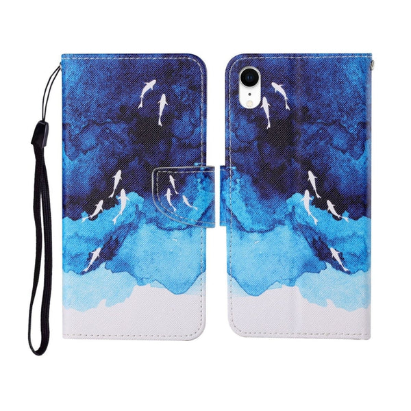 Painted Pattern Horizontal Flip Leathe Case, For iPhone XR
