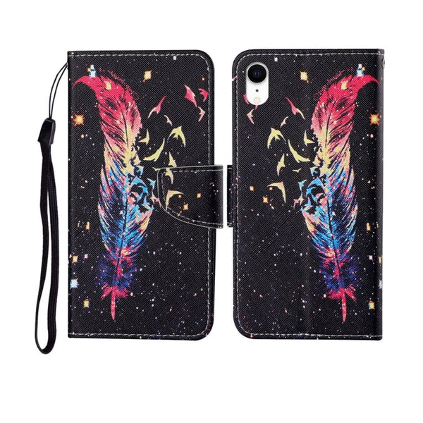Painted Pattern Horizontal Flip Leathe Case, For iPhone XR