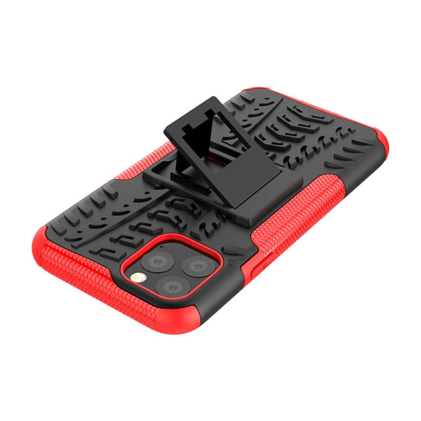 Tire Texture TPU + PC Shockproof Case with Holder, For iPhone 11 Pro, For iPhone 11