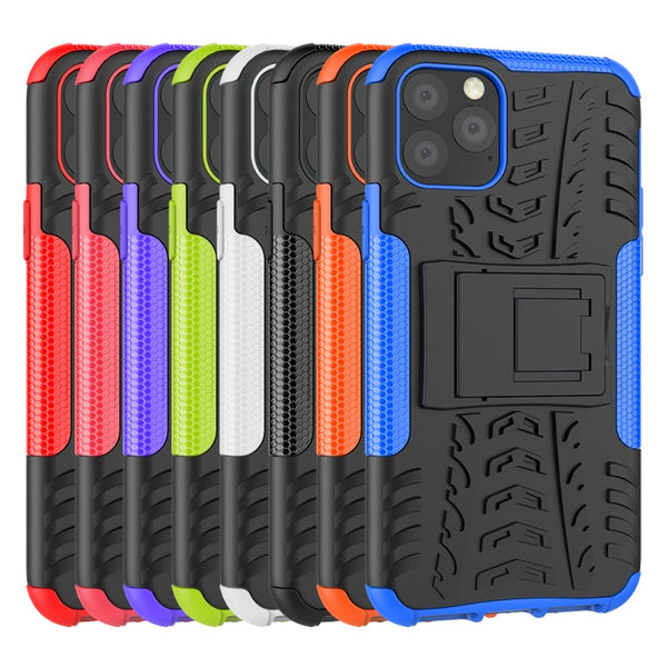 Tire Texture TPU + PC Shockproof Case with Holder, For iPhone 11 Pro, For iPhone 11