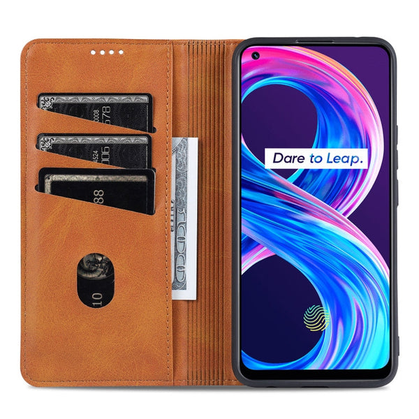 AZNS Magnetic Calf Texture Horizontal Flip Leather Case with Card Slots & Holder & Wallet, For OPPO Realme 8 / 8 Pro, For Xiaomi Mi 11 Pro