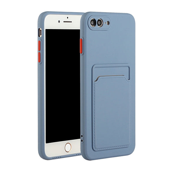Card Slot Design Shockproof TPU Protective Case, For iPhone 8 & 7, For iPhone 8 Plus & 7 Plus